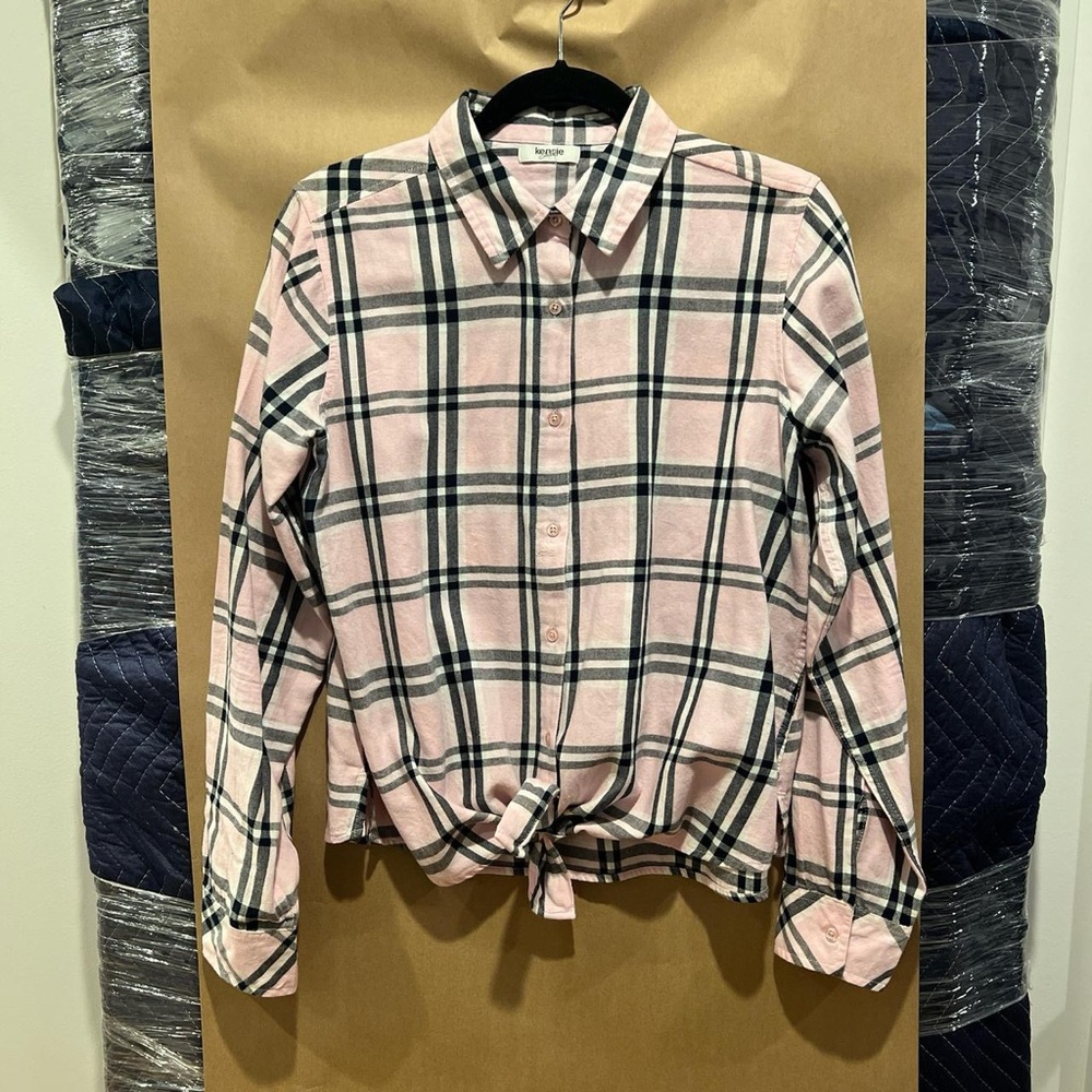 Kenzie Pink and Black Plaid Shirt